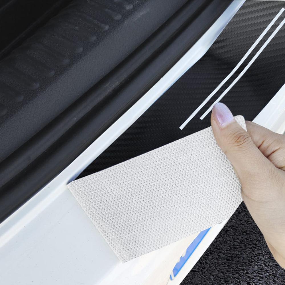 FD01-4PCS Carbon Fiber Car Door Sill Protector Stickers For Volkswagen Polo Sharan Golf Scirocco Touran Touareg Rline Tiguan Tcross