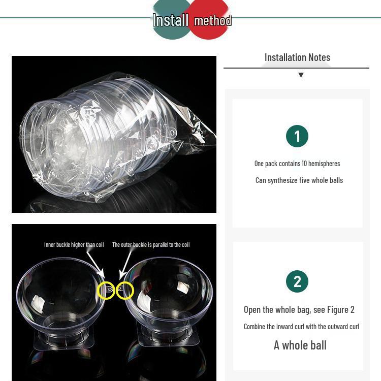 Clear Acrylic Christmas Hanging Decoration: Transparent, Round, Hollow Ball