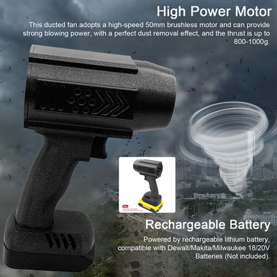 Handheld Ducted Turbofan 50mm Borstelloze Motor Jet Fan 1000g Stuwkracht Auto Wasmachine High Power Stof