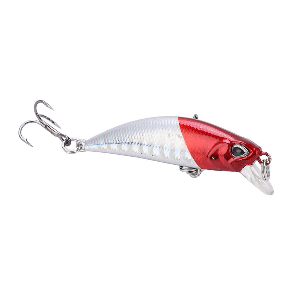 5cm Hard Artificial Minnow Fishing Bait 3D Lifelike Eyes Floating Wobbler Fishing Lures#4