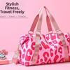 Large Capacity Gym Bag Leopard Print Shoulder Bag Spacious Handbag  Fitness Sports
