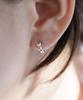 Alleun Silver 925 Twisted Mini One-Touch Ring Earrings
