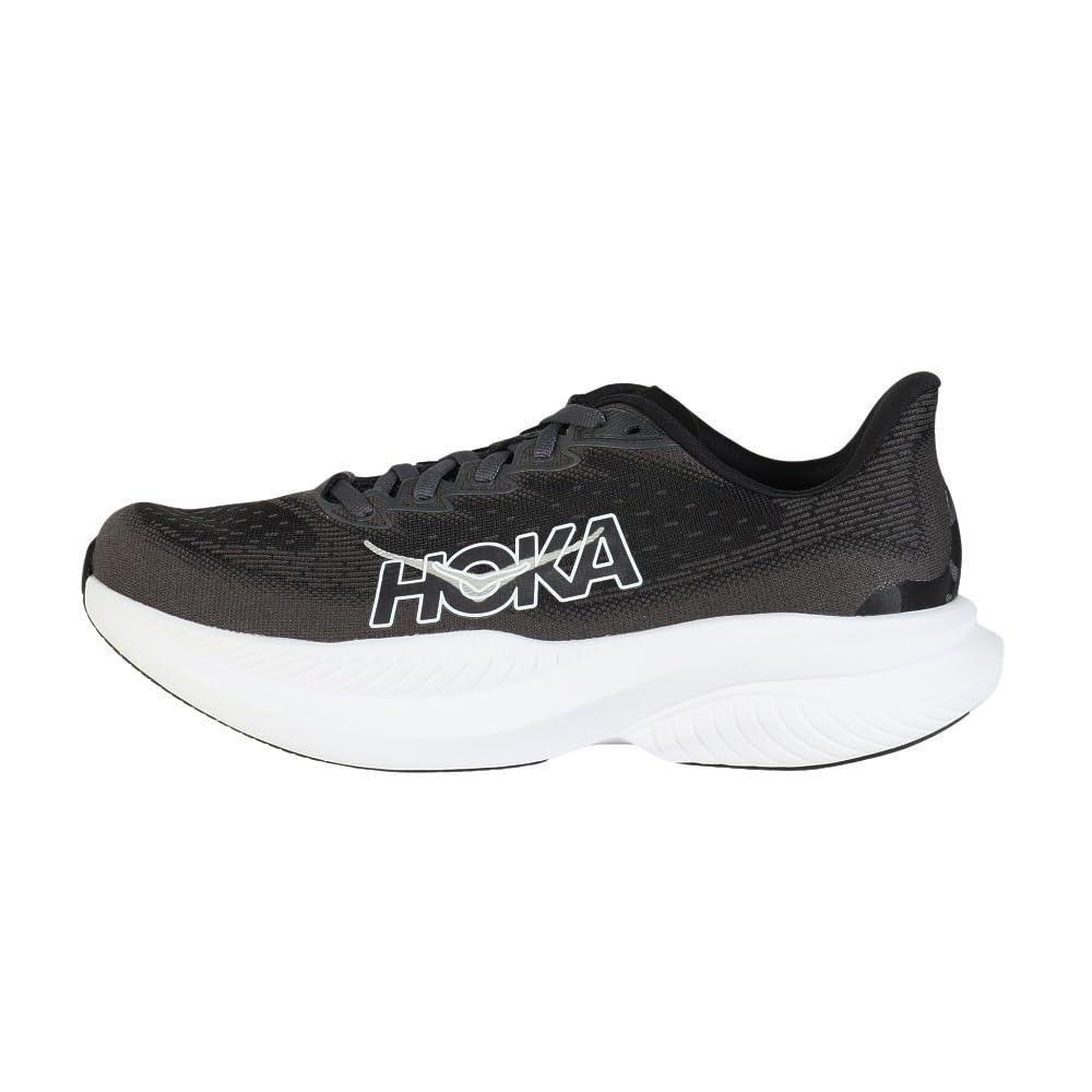 HOKA MACH 6 WIDE Running Jogging and Size Shoes, Shoes, 1147833-BWHT (Black White, 27.5, Men's)