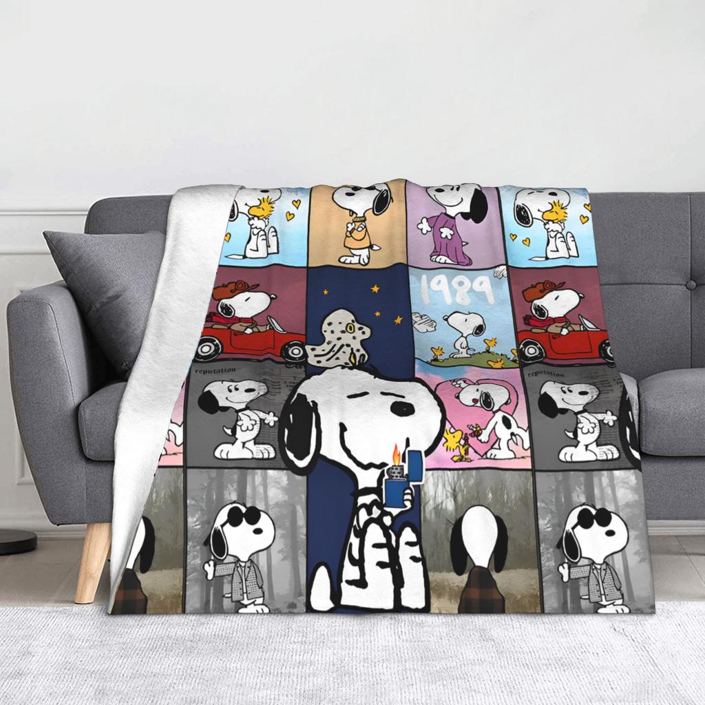 snoopys Blanket Super Soft Warm cartoon dog Throw Blankets for Bed 50x60 Inch Multiple Sizes Bedspreads