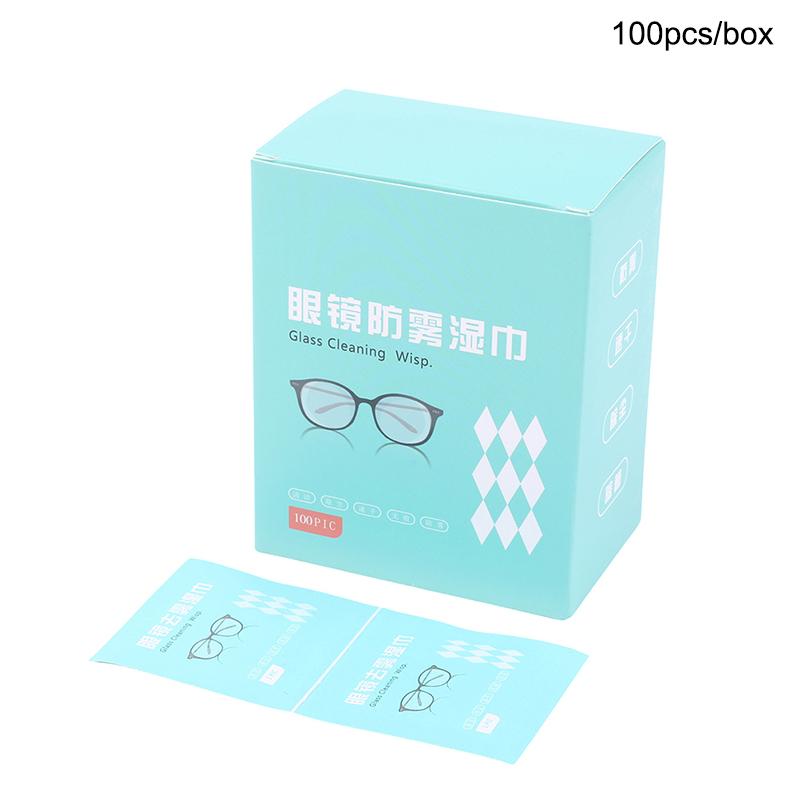 50/100Pcs Glasses Cleaner Wet Wipe Anti Fog Misting Dust Remover Cleaning Lens