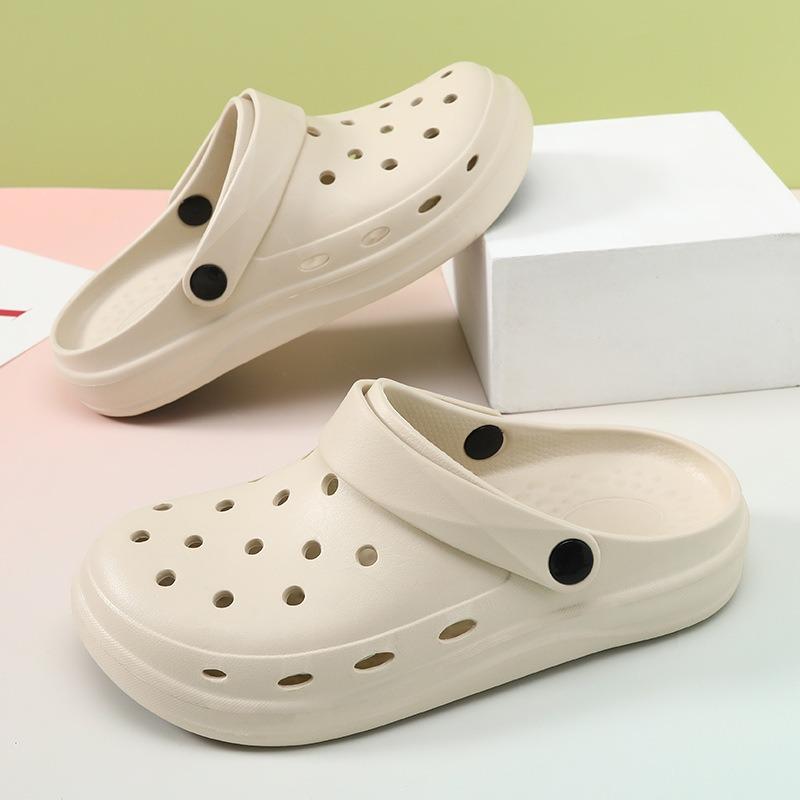 Spring and summer couple non-slip hole shoes non-slip round head wear-resistant fashion solid color casual beach