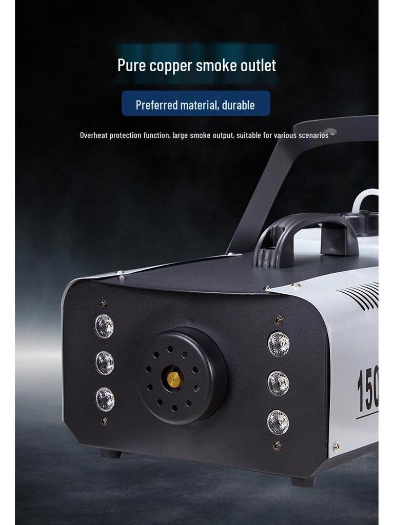 1500W LED Fog Machine with Remote Control, Electronic Temperature Control for Weddings and Bars