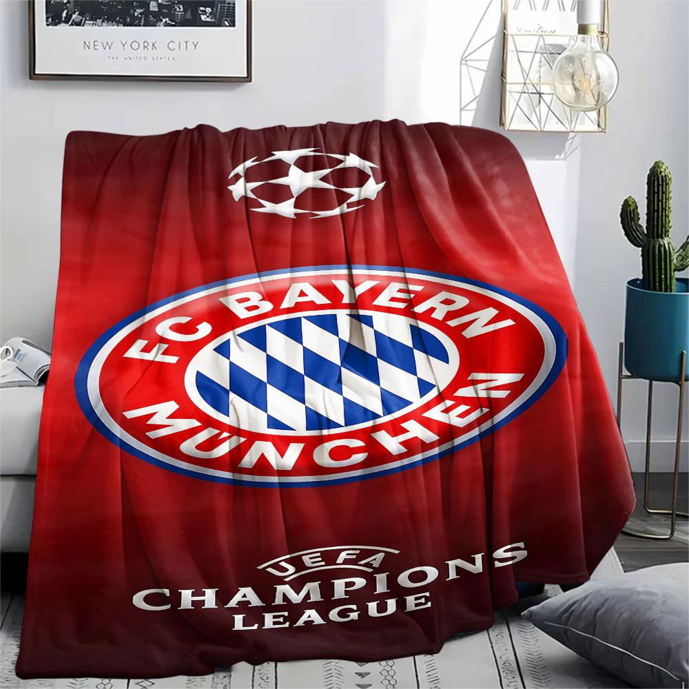 1PC FC Bayern Munich Patterned Flannel Blanket Suitable For All Seasons for Home Decor Warmth and Comfort Gifts Holiday Present