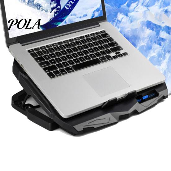 Cooling Pad Laptop with USB Ports 6 Wind Speeds Metal Mesh Fast Heat Dissipation Universal Adjustable Height Notebook Stand Central Fan Cooler