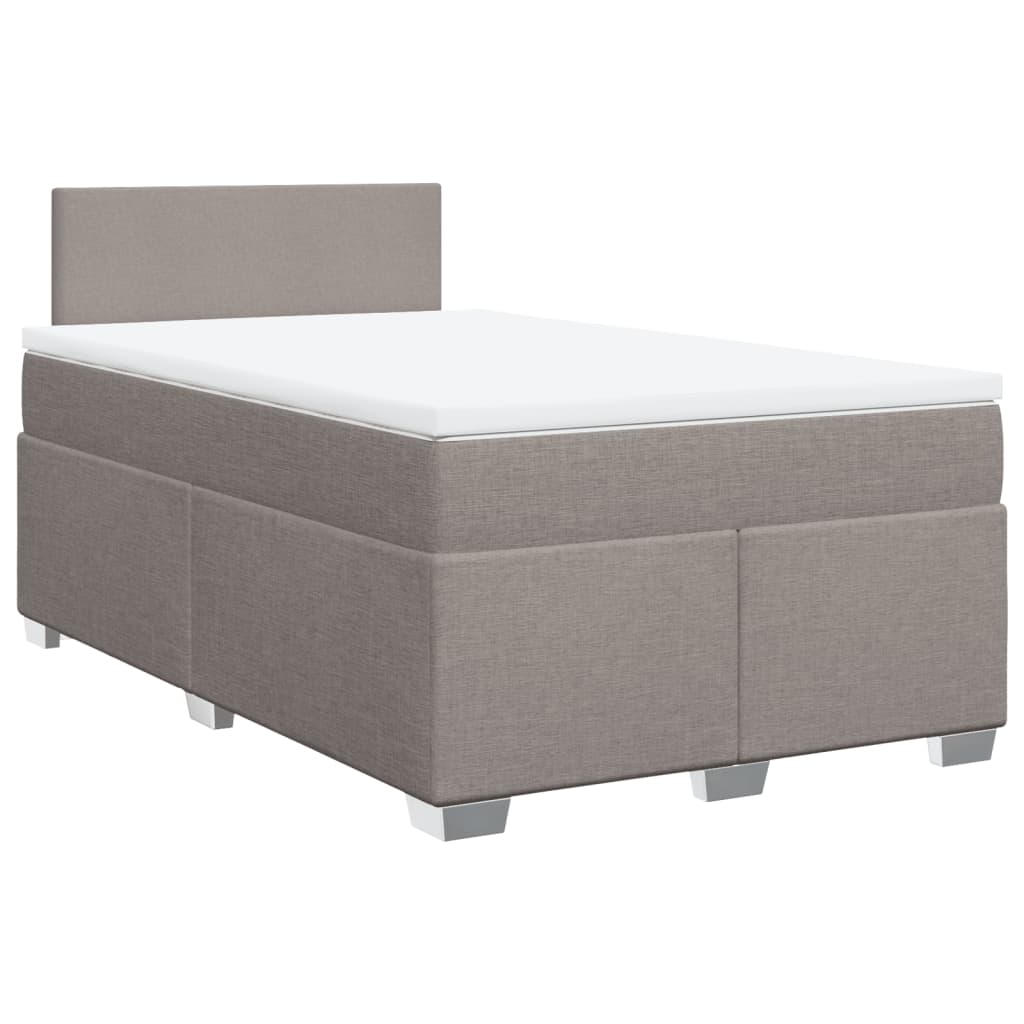 Vidaxl Letto Continentale Con Materasso, Taupe, Tessuto, 120X200 Cm