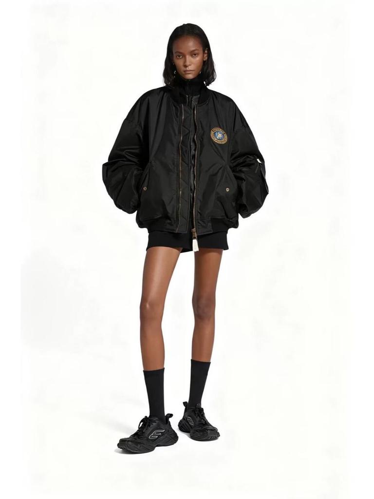 Unisex Autumn/Winter Embroidered Letter Cotton Baseball Jacket - Trendy, Loose, Thickened Outerwear