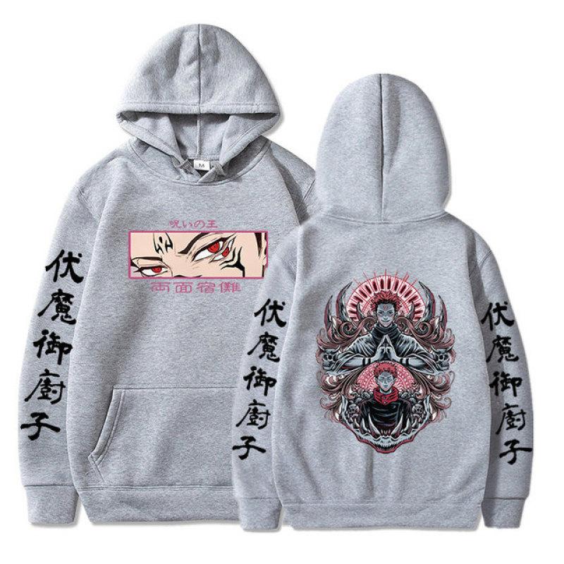 Anime Jujutsu Kaisen Satoru Gojo Graphic Hoodies Vintage Oversized Hooded Hip Hop Long Sleeves Hoodie Men Women Clothes