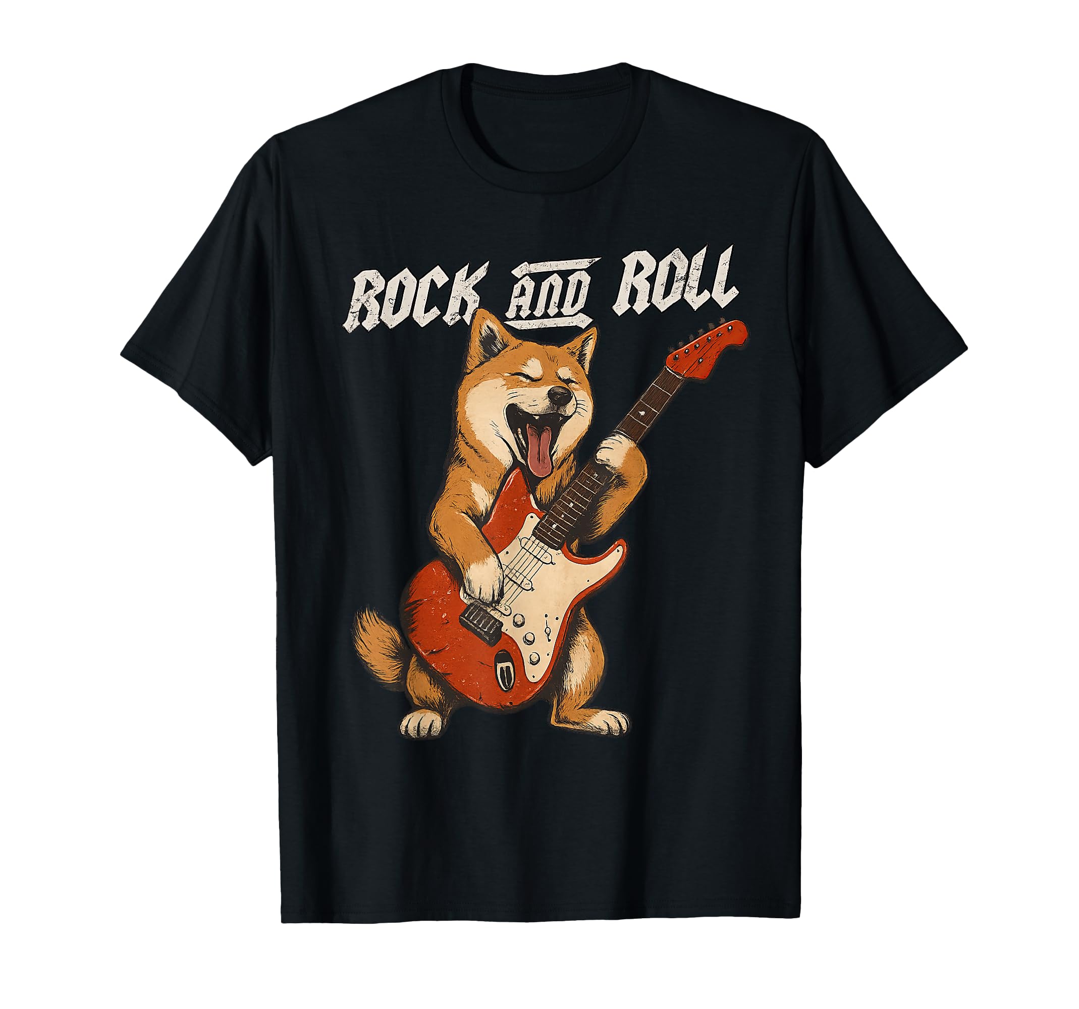 

Shiba Inu Playing Guitar Rock and Roll Dog Lover T-Shirt
