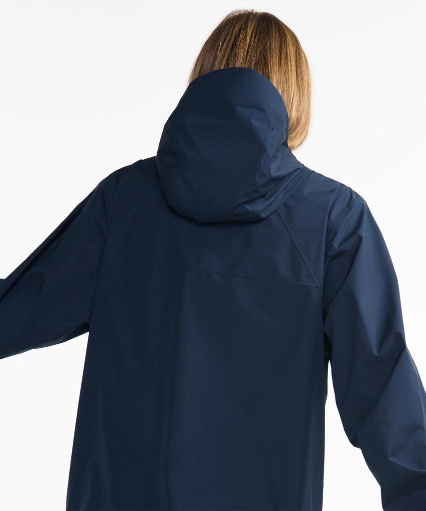 Aigle Official MTD Lightweight Rain Pack Hooded Dark Size M Waterproof, Water-Repellent, Breathable, Packable, Jacket, Blue,