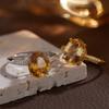 Xiaohongshu S925 Sterling Silver Inlaid Natural Citrine Colored Treasure Women'S Ring Elegant Fashion Jewelry