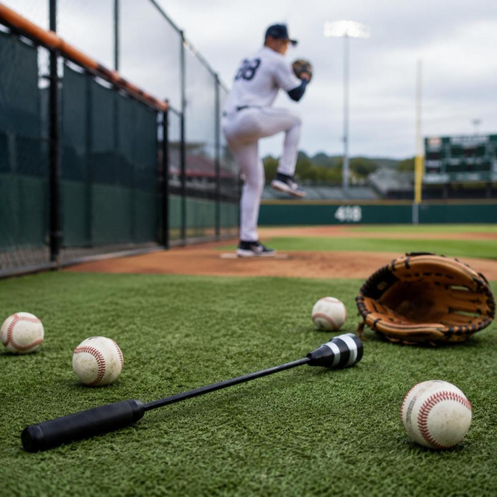 Pitching Training Rod Weighted Baseball Hand Held Swing for, Softball Athletes,