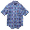 Check Pattern Golf Short Sleeve Button Down Shirt Patchwork Men's Used