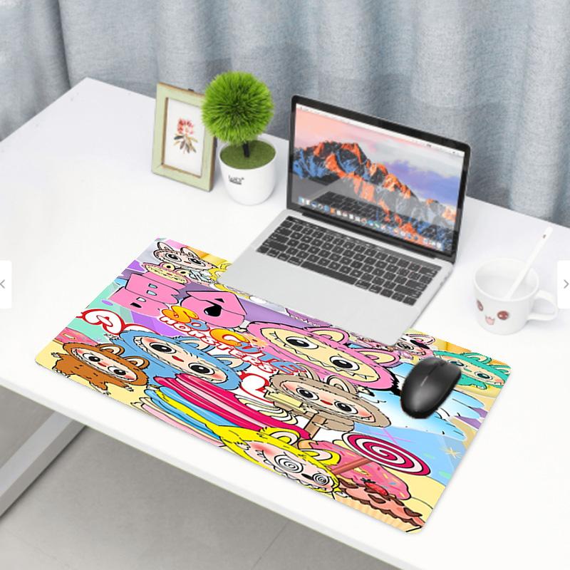Labubu Print Mouse Pad, Anti‑Slip Desktop keyboard Mat, for PC Laptop Gaming Working Daily Use, Cool Festival Surprise Gift