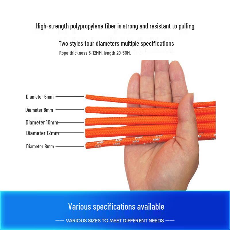 12mm Reflective Floating Rescue Rope with Floating Ring, 100m