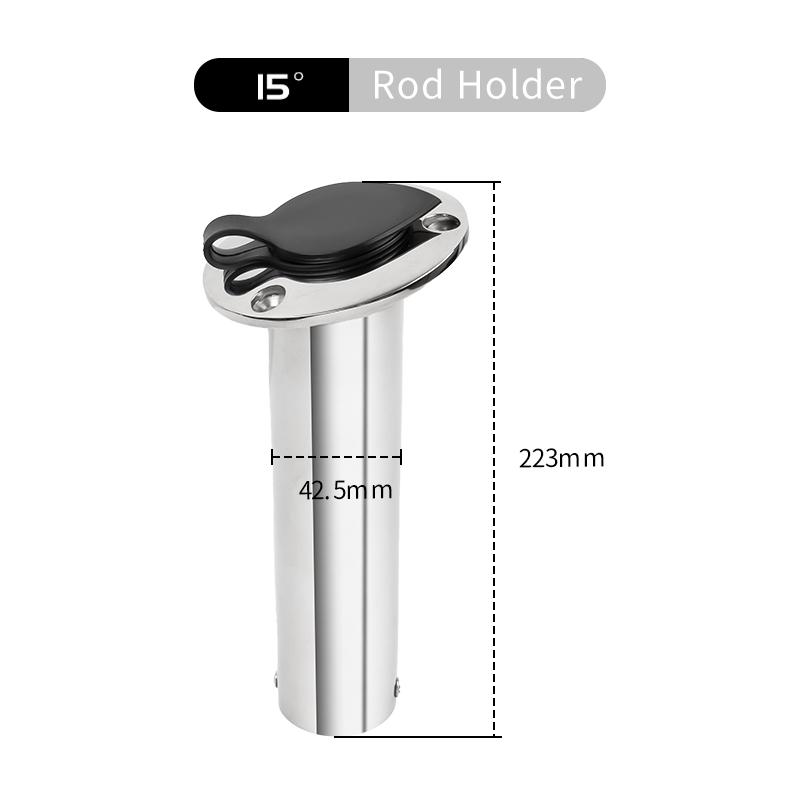 Stainless Steel Boat Fishing Rod Holder Round 15/30/90 Degree with PVC cover Marine Accessories Rod Holder With Cap And ert