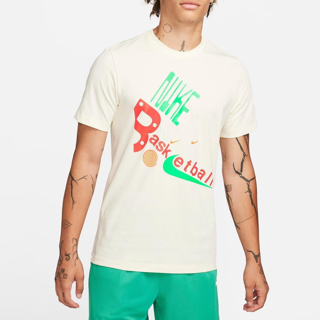 Nike Swoosh Letter Print Ribbed Crew Neck Short Sleeve T-Shirt Men Tops Off-White FN0809-113