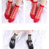 1 Pair Summer Thin Transparent Casual Women Socks Plaid Breathable Funny Ankle Sock