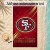 Strandtuch San Francisco 49ers Benutzerdefinierter Name Text Personalisierbares Weiches Handtuch für Strand Pool Innenbereich Wohnkultur Geschenk