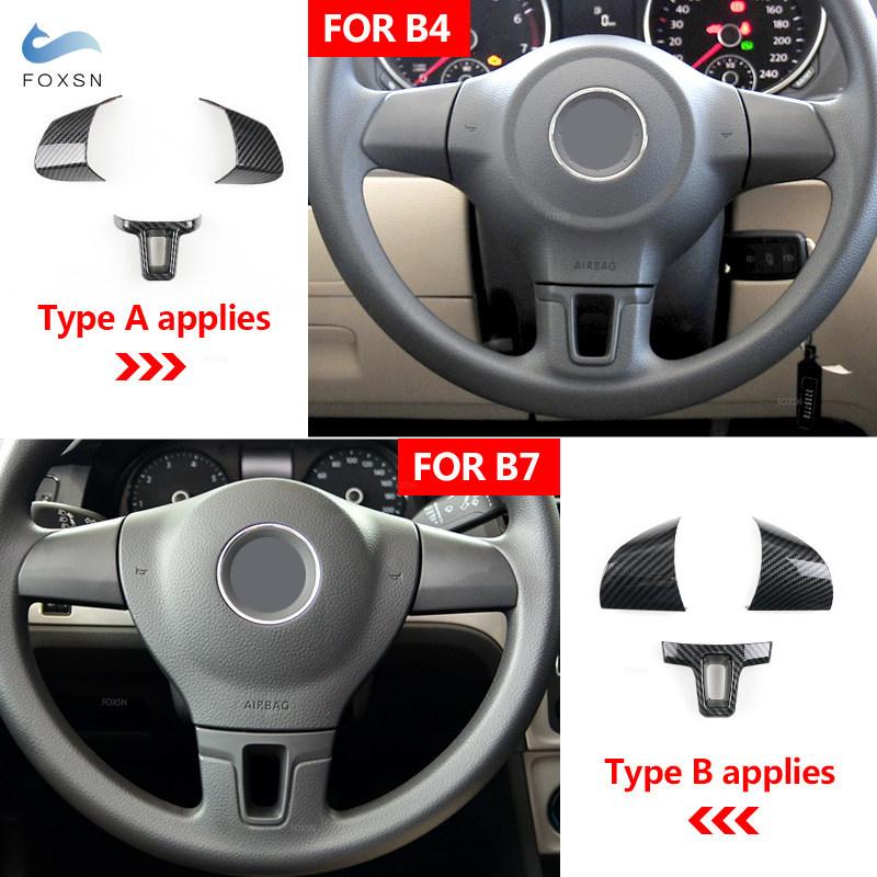 Accessoires de Voiture en ABS Cache-Volant Garniture Pour VW Golf 6 MK6 Passat B7 Jetta Bora CC Tiguan Caddy Touran Motif Fibre de Carbone