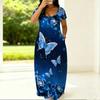 Breathable Round Neck Short Sleeve Plus Size Gown For Ladies Summer Casual Life