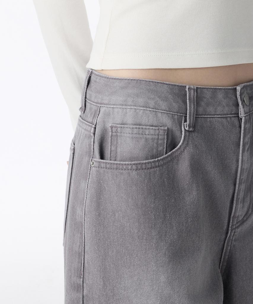 MUSINSA STANDARD WOMAN Pigment Wide Denim Pants [Purple Grey]