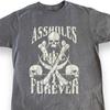 A**holes Live Forever Death Skull T-Shirt Blue A-holes LE Cotton Unisex Punk M Unisex T-Shirt