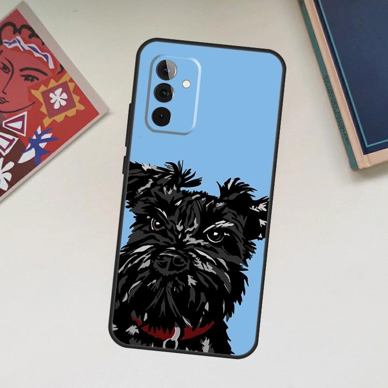 Cartoon Schnauzer Dog Case For Samsung Galaxy A13 A53 A33 A23 A06 A56 A16 A36 A55 A35 A17 A54 A34 A14 A52 A32 A15