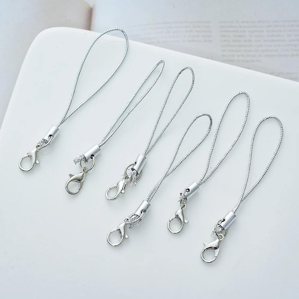 

50 шт. Разноцветный шнурок с хвостом лобстера, ремешок для мобильного телефона, брелок, веревка, DIY подвеска, шармы, аксессуары, фурнитура для ювелирных изделий 50pcs