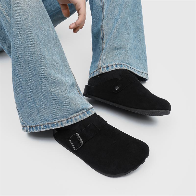 Fashion 2025 New Men's Leather Slippers Soft Comfortable Men's Non-Slip Flats Mens Slip On Shoes Indoor Outdoor Summer Sandals for Men