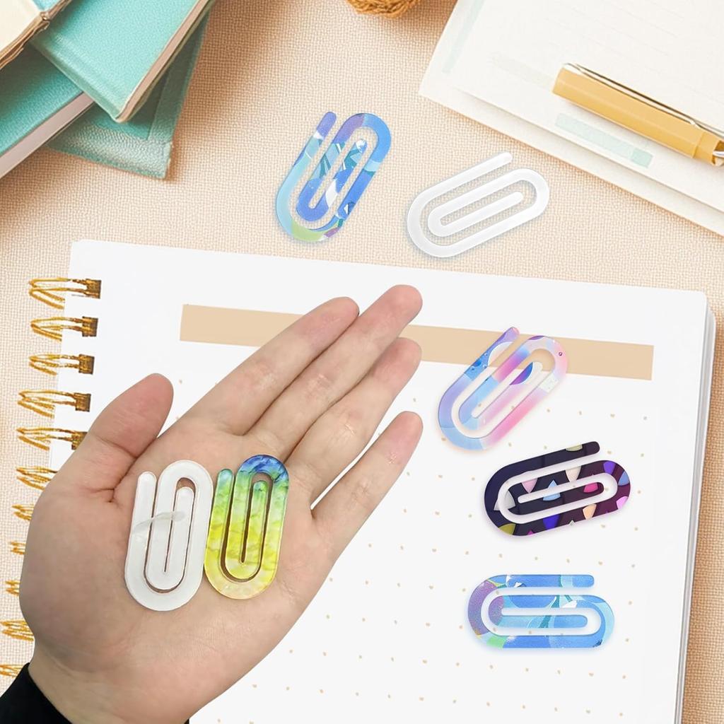 60 Pcs Sublimation Paper Clips Blanks Bulk,2" x 1" Acrylic Paper Clips Blanks Sublimation PaperClips for DIY Crafts Gifts Home Office School Use