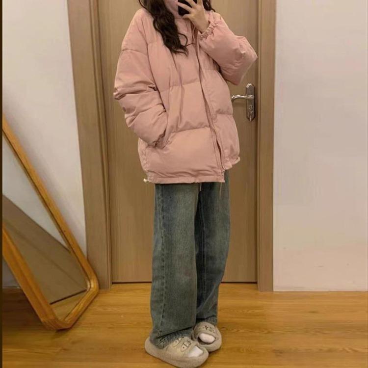 New Winter Loose Black Down Jacket Versatile Coat for Women
