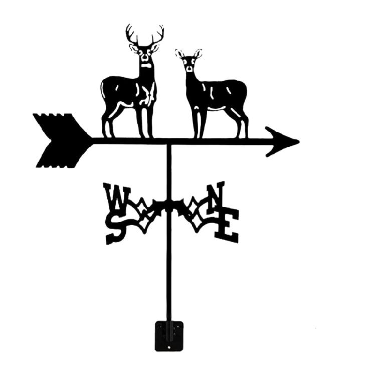 Metal Weather Vane Rustproof Wind Direction Light for Outdoor Garden Decoration Ornament Farmhouse Accessories