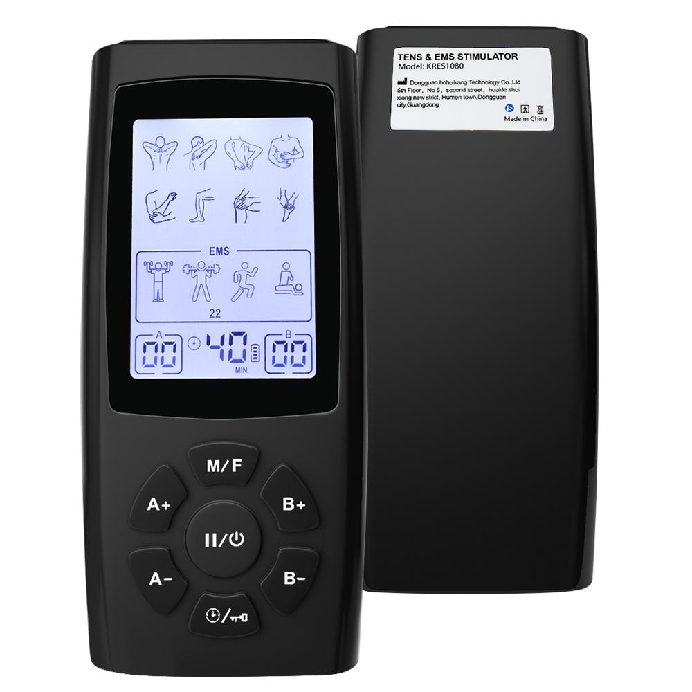 28 Modes TENS EMS Unit Muscle Stimulator for Pulse Pain Relief Rechargeable Portable Dual Channel 40 Intensity Body Massager