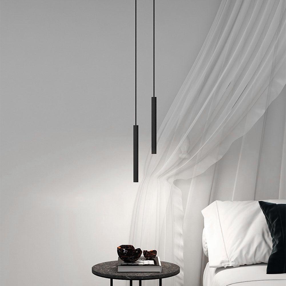 LED Pendant Lamp Metal Hall Hanging Chandelier LED Hanging Light Bar Black 3000K-6000K Eye Protection for Living Room Wall Decor