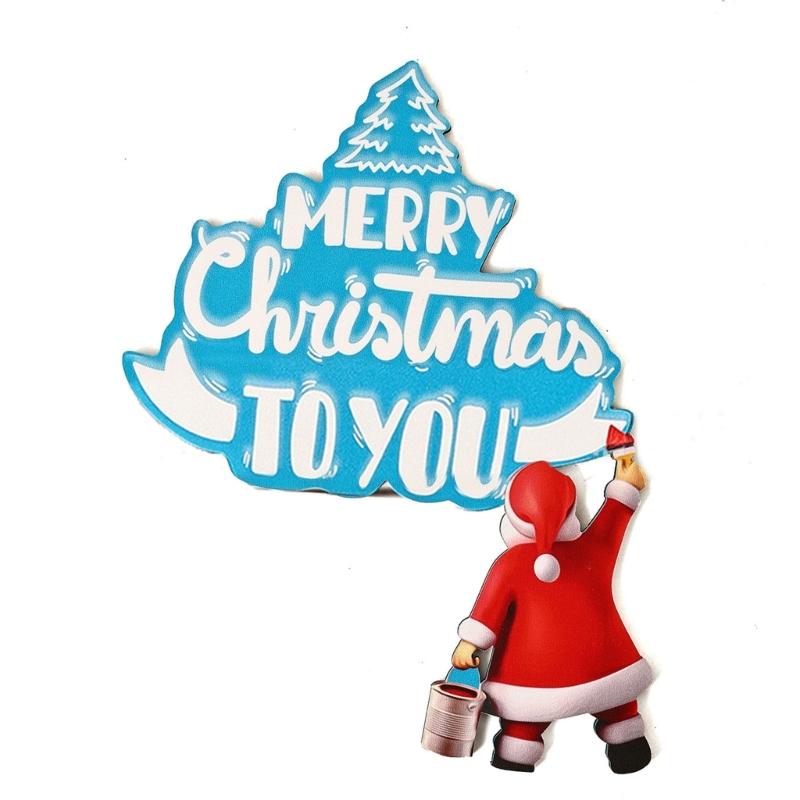 Рождественская дверная декоративная деревянная скульптура, деревянное украшение на дверь Санты для дома и офиса, украшение для дома