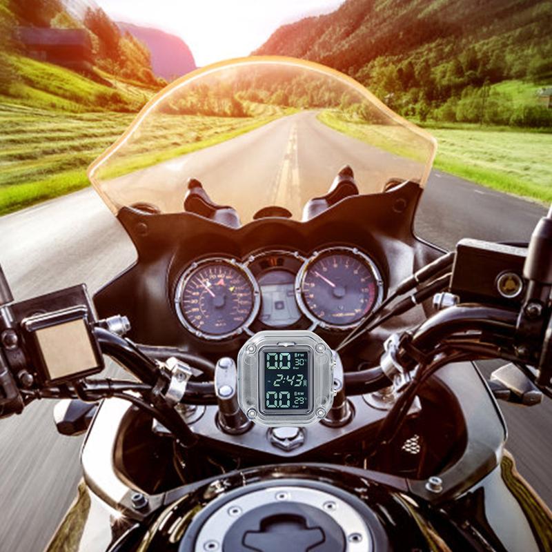 Motorcycle TPMS Tire Pressure Monitor LCD Digital Screen Magnetic Charge Auto Alarm Moto Tyre Pressure External Sensor