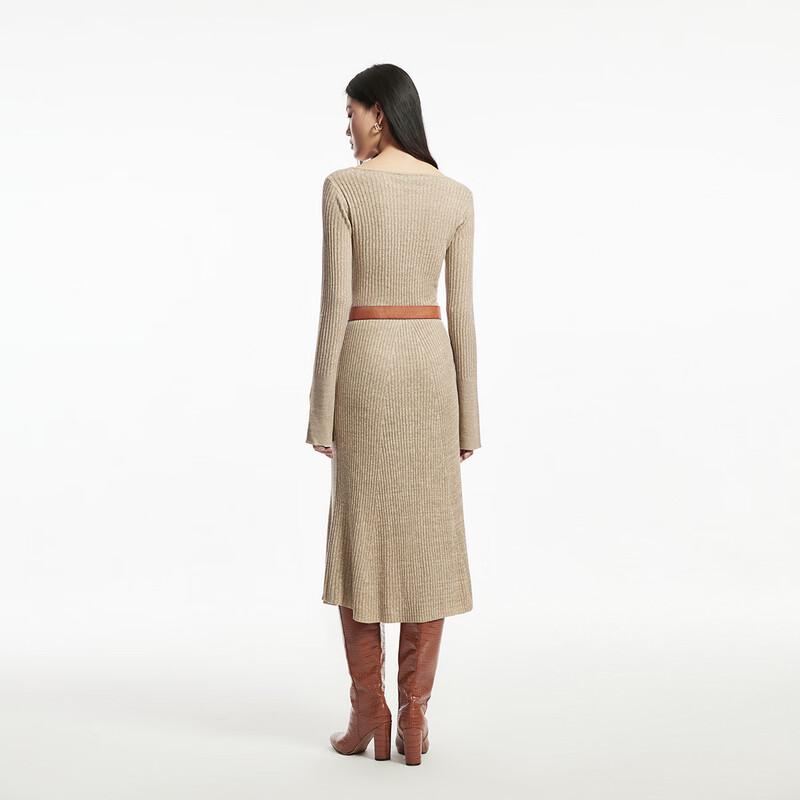 Veromoda Flare Sleeve Knit A-Line Midi Dress