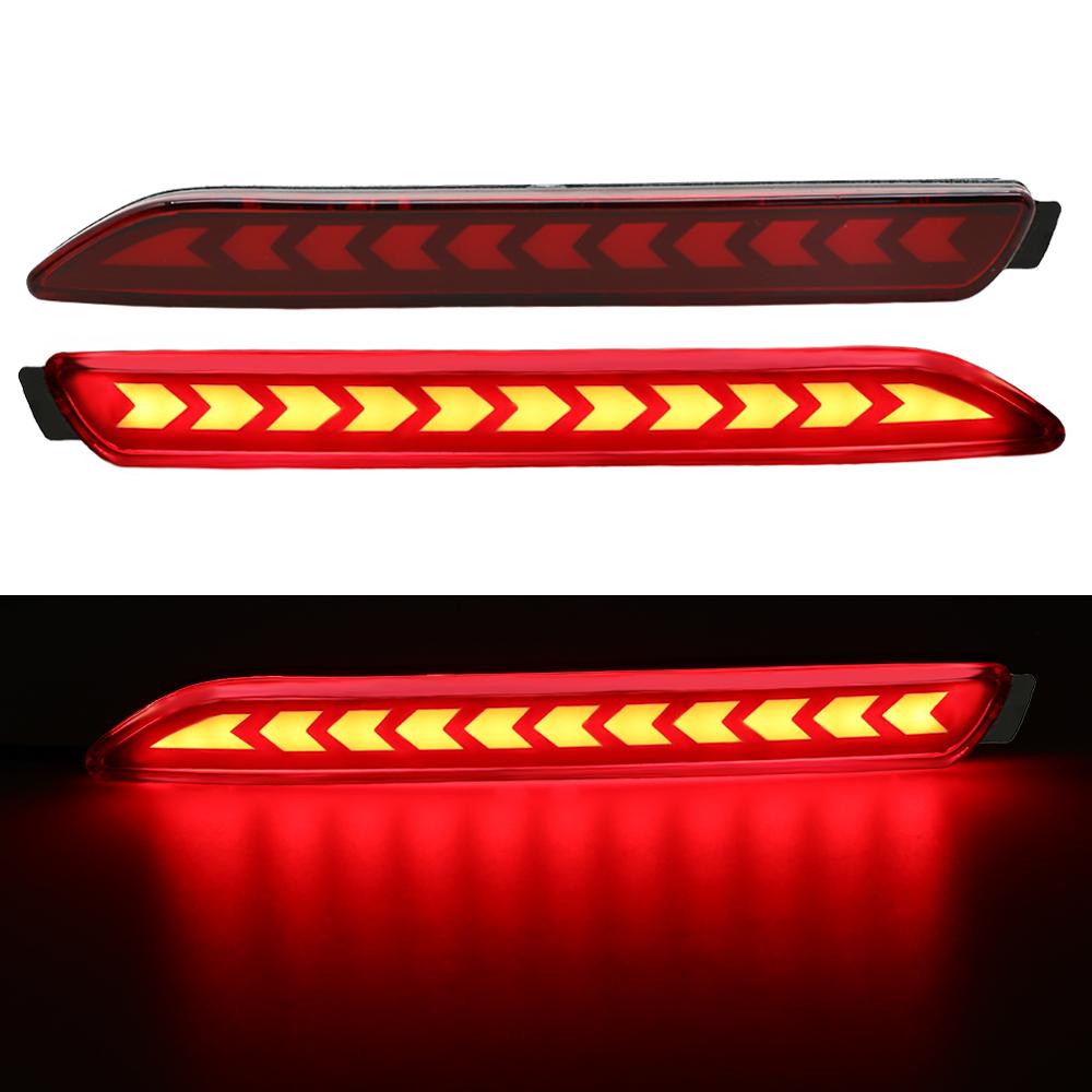 3 Functions DC12V 2PCS LED DRL Rear Bumper Brake Light for Toyota Camry 2007-2013 RAV4 2020 Lexus NX 2015-2018 RC 2015-2018