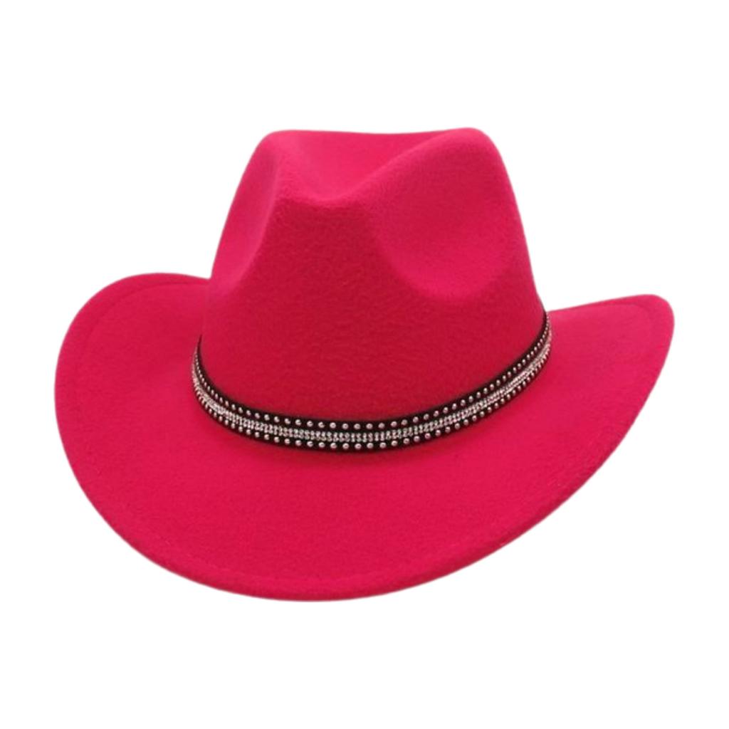 Retro British Style Cowboy Hat Men'S And Women'S Top Hat Versatile Rhinestone Premium Woolen Felt Hat