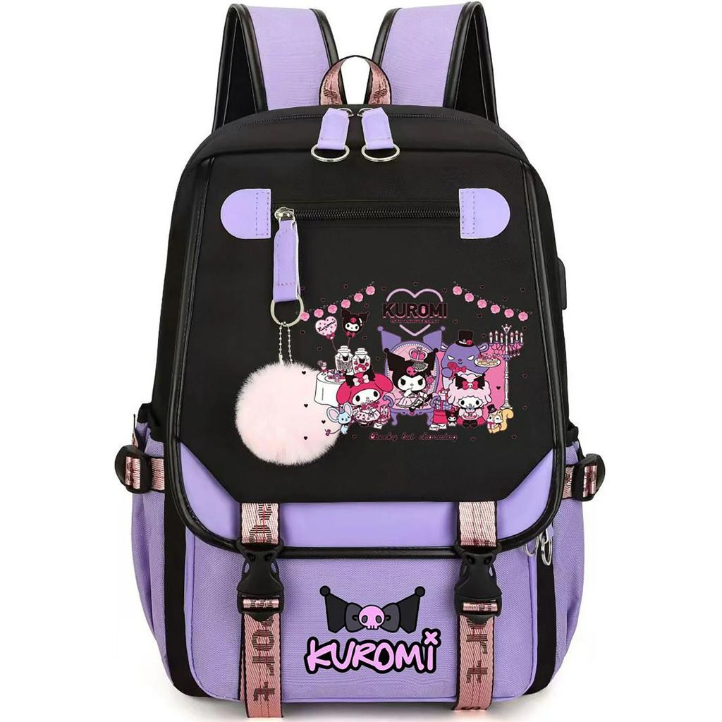 Witch Hunting Squad Korean Print High School Student Campus Backpack Outdoor Purple Backpack