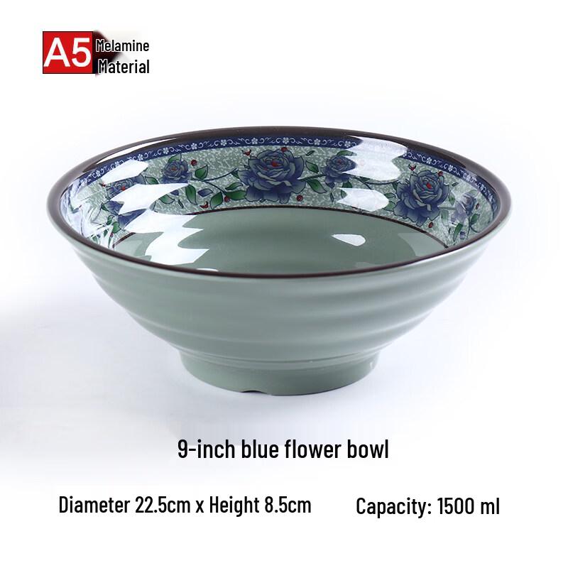 Anyishun Melamine Blue and White Noodle Bowl