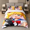 3Pcs Bed Set,Sailor Moon 1 Duvet Cover and 2 Pillowcases, Printed Bedding Decor For Guest Room