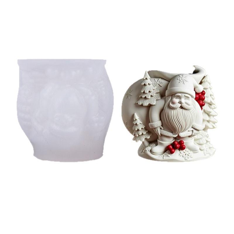 

DIY Drip Mould Aroma Candle Cup Vase Storage Silicone Father Christmas Plaster Cup Grinder Cake белый