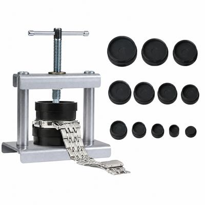 Watch Case Back Press Tool, Alloy Manual Screw Pressure Closer with Dies, Universal for Quartz & Mechanical Watch Repair, DIY
