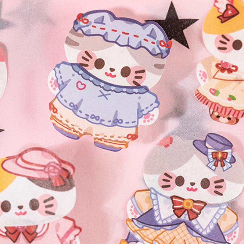 Herr. Papier 8 Rollen Iiyi Katze Anziehen 2.0 Stanz-Washi-Tape-Aufkleber Siegelaufkleber DIY Handbuch Material Collage Handyhülle Foto